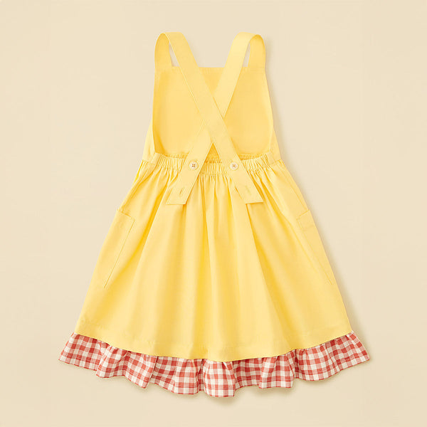 Organic Cotton Apron Dress With Straps - Somoan Sun